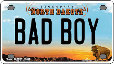 Bad Boy North Dakota Novelty Mini Metal License Plate Tag