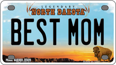 Best Mom North Dakota Novelty Mini Metal License Plate Tag