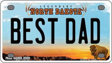 Best Dad North Dakota Novelty Mini Metal License Plate Tag