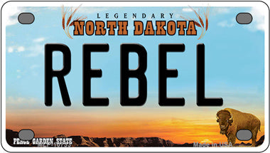 Rebel North Dakota Novelty Mini Metal License Plate Tag