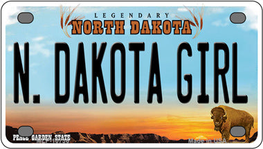 N Dakota Girl North Dakota Novelty Mini Metal License Plate Tag