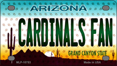 Cardinals Fan Arizona Novelty Mini Metal License Plate Tag