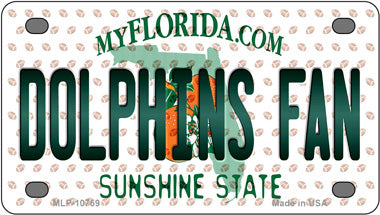 Dolphins Fan Florida Novelty Mini Metal License Plate Tag