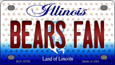 Bears Fan Illinois Novelty Mini Metal License Plate Tag