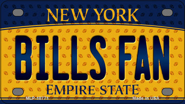Bills Fan New York Novelty Mini Metal License Plate Tag