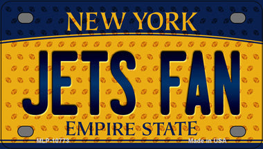 Jets Fan New York Novelty Mini Metal License Plate Tag