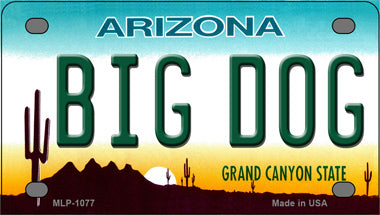 Big Dog Arizona Novelty Mini Metal License Plate Tag