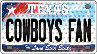 Cowboys Fan Texas Novelty Mini Metal License Plate Tag
