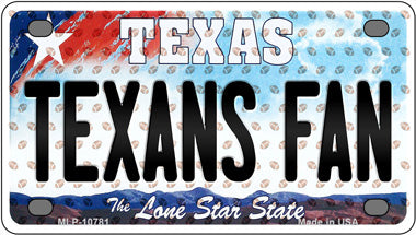 Texans Fan Texas Novelty Mini Metal License Plate Tag