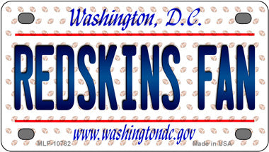 Redskins Fan Washington DC Novelty Mini Metal License Plate Tag