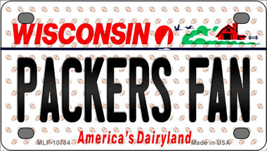 Packers Fan Wisconsin Novelty Mini Metal License Plate Tag