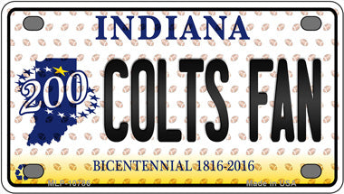 Colts Fan Bicentennial Indiana Novelty Mini Metal License Plate Tag