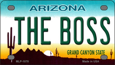 The Boss Arizona Novelty Mini Metal License Plate Tag