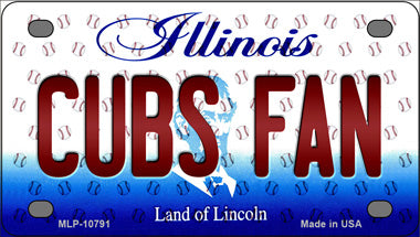 Cubs Fan Illinois Novelty Mini Metal License Plate Tag