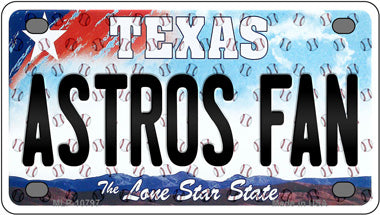 Astros Fan Texas Novelty Mini Metal License Plate Tag