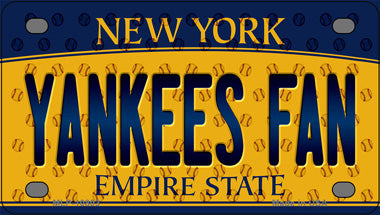 Yankees Fan New York Novelty Mini Metal License Plate Tag