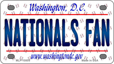 Nationals Fan Washington DC Novelty Mini Metal License Plate Tag