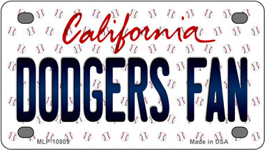 Dodgers Fan California Novelty Mini Metal License Plate Tag
