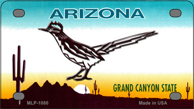 Roadrunner Arizona Novelty Mini Metal License Plate Tag