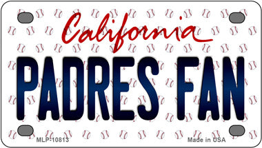 Padres Fan California Novelty Mini Metal License Plate Tag