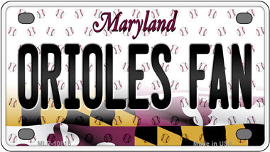 Orioles Fan Maryland Novelty Mini Metal License Plate Tag