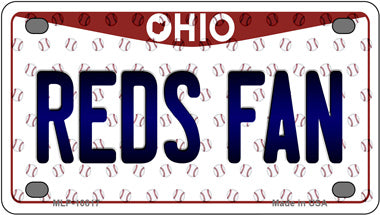 Reds Fan Ohio Novelty Mini Metal License Plate Tag