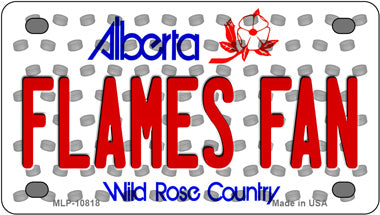 Flames Fan Alberta Novelty Mini Metal License Plate Tag