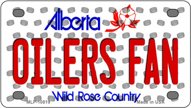 Oilers Fan Alberta Novelty Mini Metal License Plate Tag