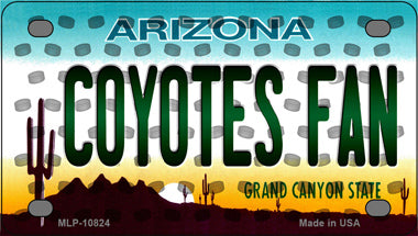 Coyotes Fan Arizona Novelty Mini Metal License Plate Tag