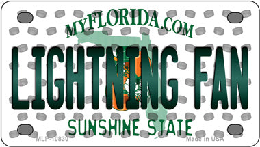 Lightning Fan Florida Novelty Mini Metal License Plate Tag