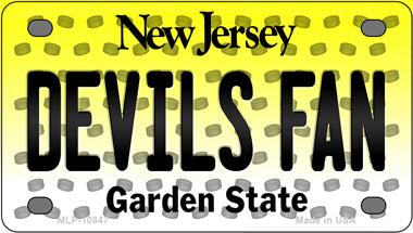 Devils Fan New Jersey Novelty Mini Metal License Plate Tag