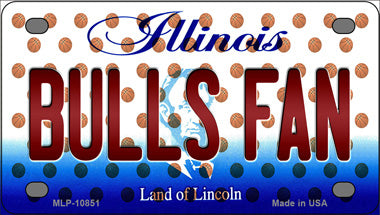Bulls Fan Illinois Novelty Mini Metal License Plate Tag
