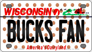 Bucks Fan Wisconsin Novelty Mini Metal License Plate Tag