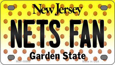 Nets Fan New Jersey Novelty Mini Metal License Plate Tag