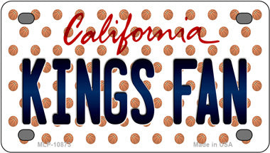 Kings Fan Basketball California Novelty Mini Metal License Plate Tag