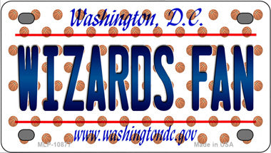 Wizards Fan Washington DC Novelty Mini Metal License Plate Tag