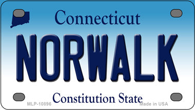 Norwalk Connecticut Novelty Mini Metal License Plate Tag