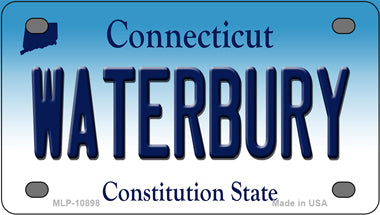 Waterbury Connecticut Novelty Mini Metal License Plate Tag