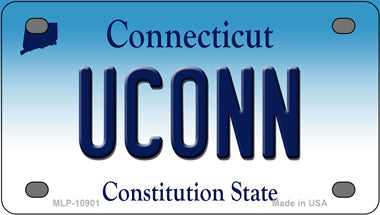 UConn Connecticut Novelty Mini Metal License Plate Tag