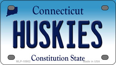 Huskies Connecticut Novelty Mini Metal License Plate Tag