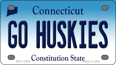 Go Huskies Connecticut Novelty Mini Metal License Plate Tag