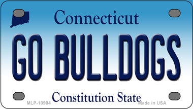 Go Bulldogs Connecticut Novelty Mini Metal License Plate Tag
