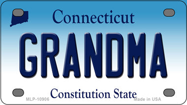 Grandma Connecticut Novelty Mini Metal License Plate Tag