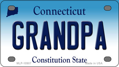Grandpa Connecticut Novelty Mini Metal License Plate Tag