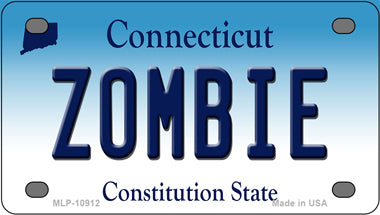 Zombie Connecticut Novelty Mini Metal License Plate Tag