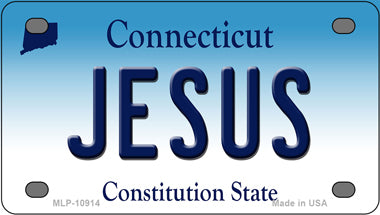 Jesus Connecticut Novelty Mini Metal License Plate Tag