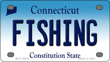 Fishing Connecticut Novelty Mini Metal License Plate Tag