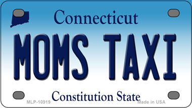 Moms Taxi Connecticut Novelty Mini Metal License Plate Tag