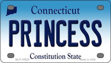 Princess Connecticut Novelty Mini Metal License Plate Tag