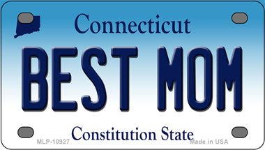 Best Mom Connecticut Novelty Mini Metal License Plate Tag